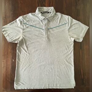 Travis Mathew‎ | Polo Shirt | Gray | Unique Stitching | Size Large | Golf Summer